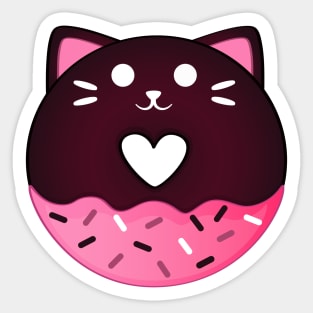 Chocolate Cat Donut Sticker